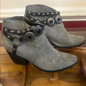 Coconuts by Matisse Gray Ankle Boots with Lace-Up Design